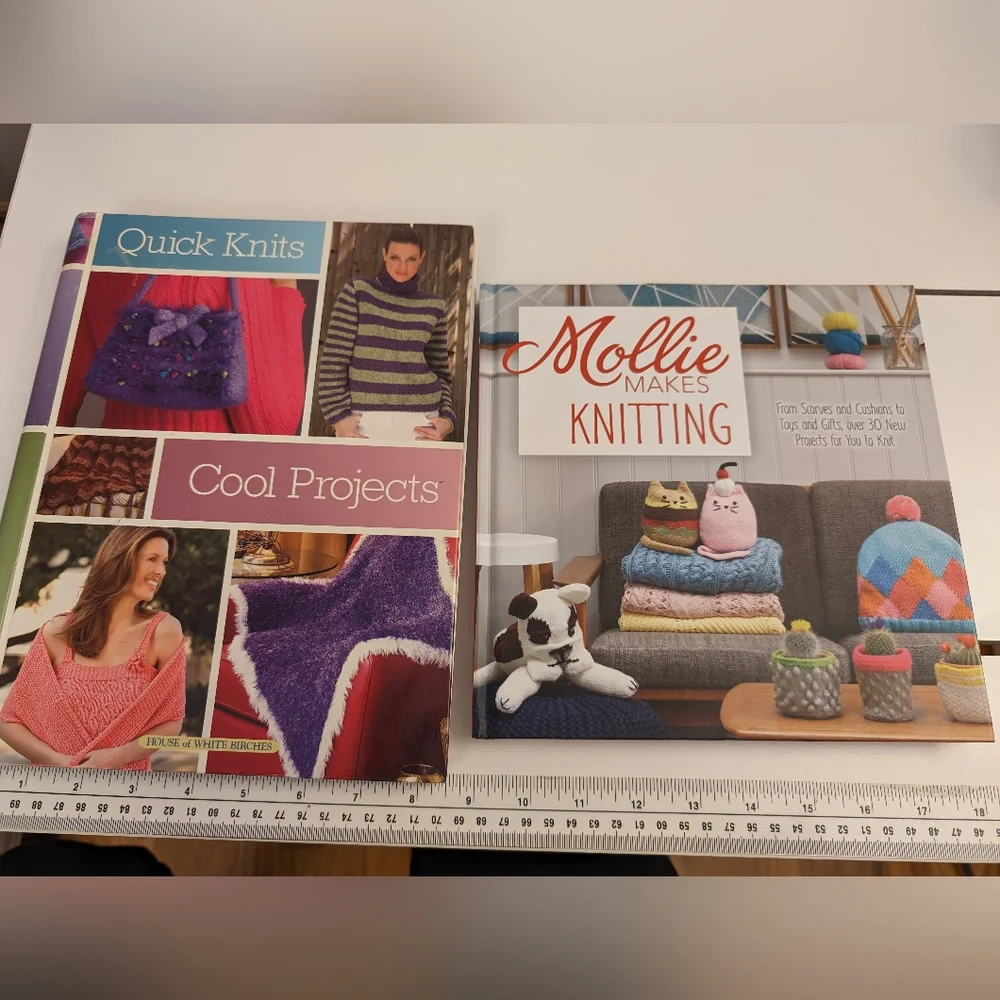2 Hand Knitting Books - Mollie Makes Knitting & Quick Knits Cool Projects